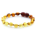 Rainbow Baltic amber children's bracelet, 15cm