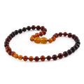 Rainbow Baltic amber baroque children's necklace, 32cm