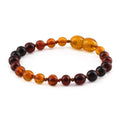 Baltic Amber Teething Bracelet. Baroque Rainbow 5mm - XB55RB1