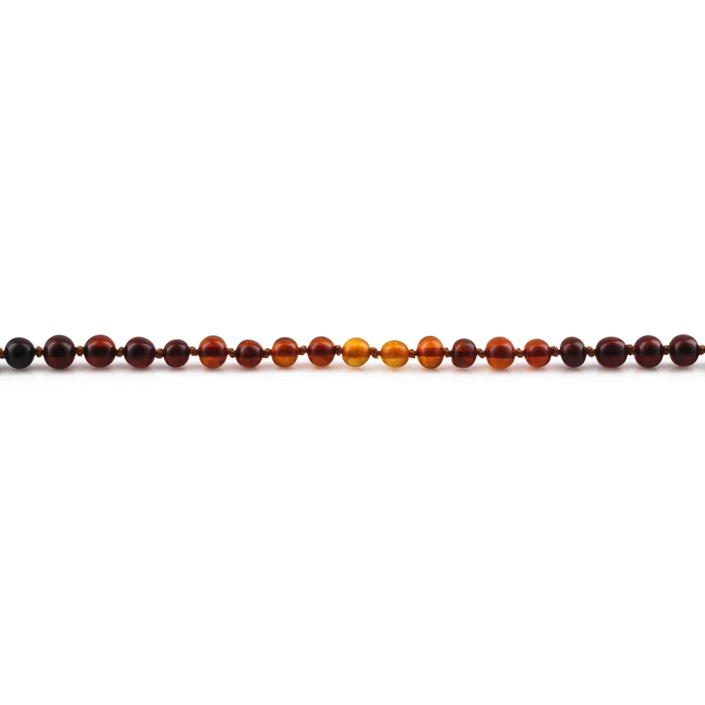 Baltic Amber Teething Bracelet. Baroque Rainbow 5mm - XB55RB1