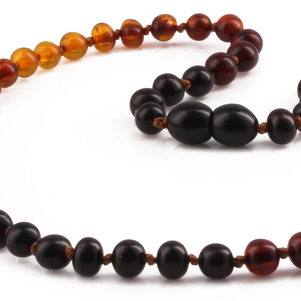 Natural Baltic Amber Junior Necklace. Baroque Rainbow 5mm - XB55RB2