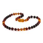 Baltic Amber Teething Necklace. Baroque Rainbow 5mm - XB55RB3