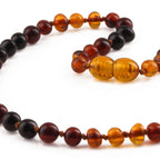 Baltic Amber Teething Necklace. Baroque Rainbow 5mm - XB55RB3
