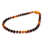 Baltic Amber Teething Necklace. Baroque Rainbow 5mm - XB55RB3