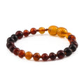 Rainbow Baltic amber baroque children's bracelet, 14cm