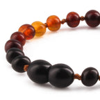 Baltic Amber Teething Bracelet. Baroque Rainbow 5mm - XB55RB2
