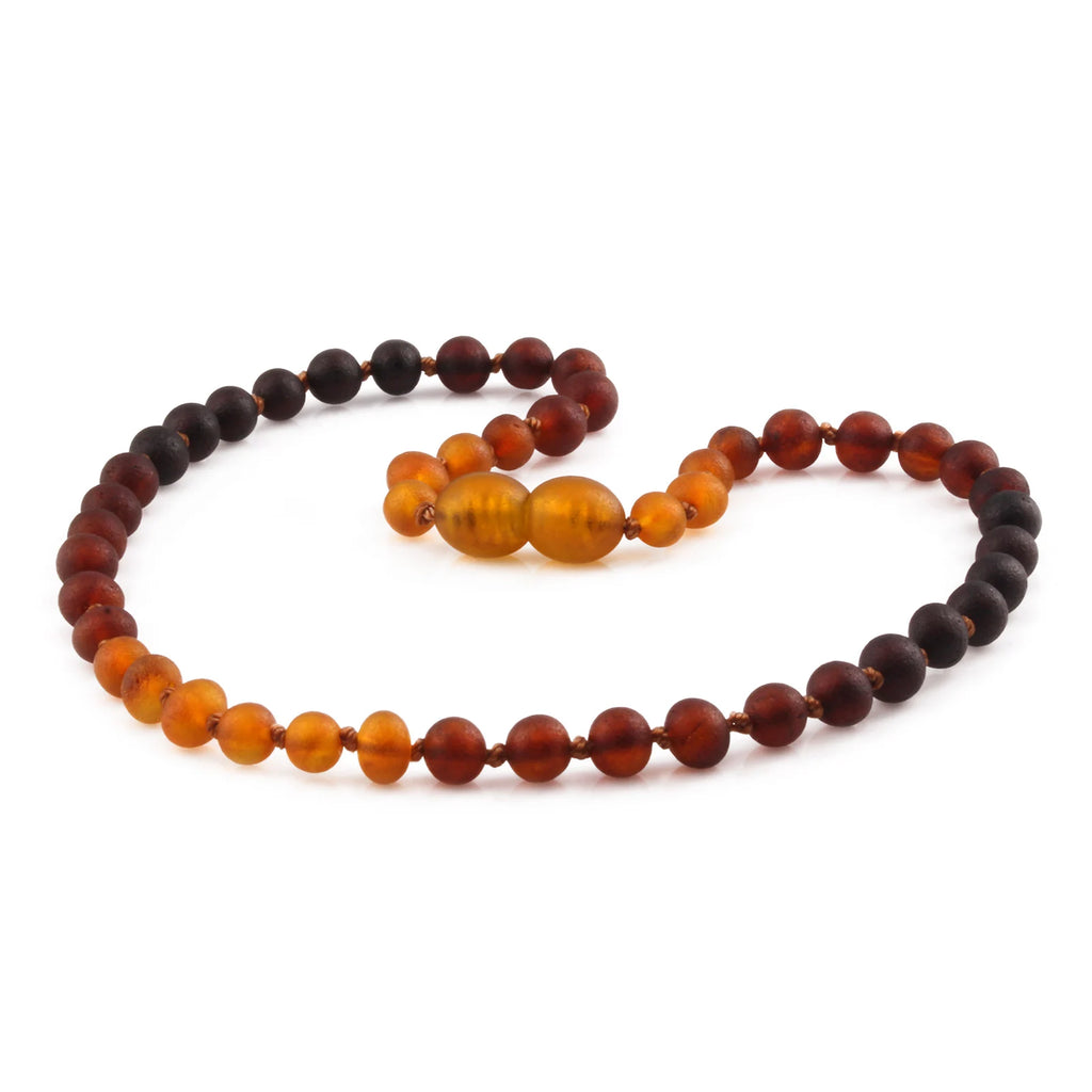 Baltic Amber Teething Necklace. Baroque Rainbow 5mm - XB55RB1M