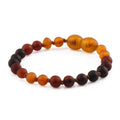 Rainbow Baltic amber baroque children's bracelet, 14cm