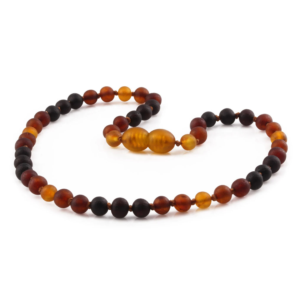 Baltic Amber Teething Necklace. Baroque Rainbow 5mm - XB55RB3M