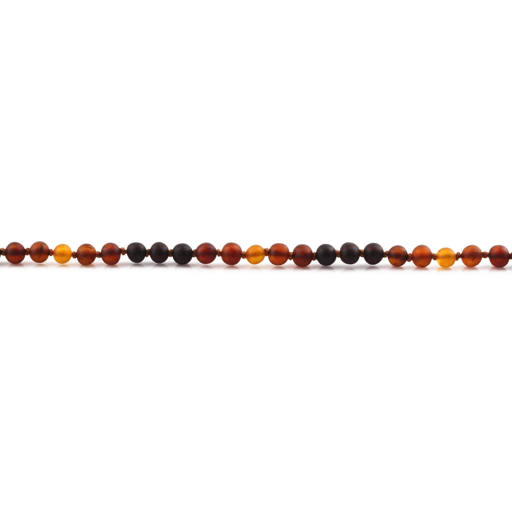 Baltic Amber Teething Necklace. Baroque Rainbow 5mm - XB55RB3M