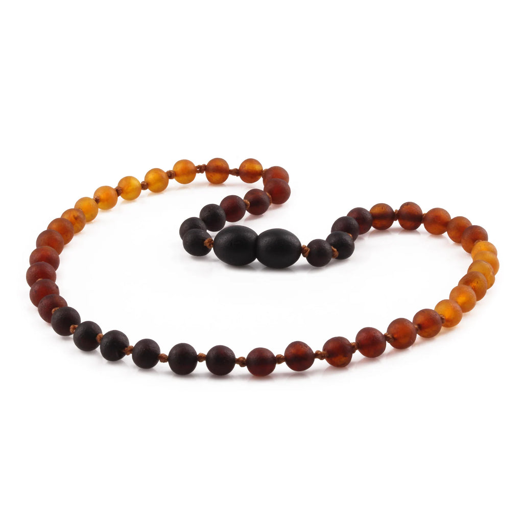 Baltic Amber Teething Necklace. Baroque Rainbow 5mm - XB55RB2M