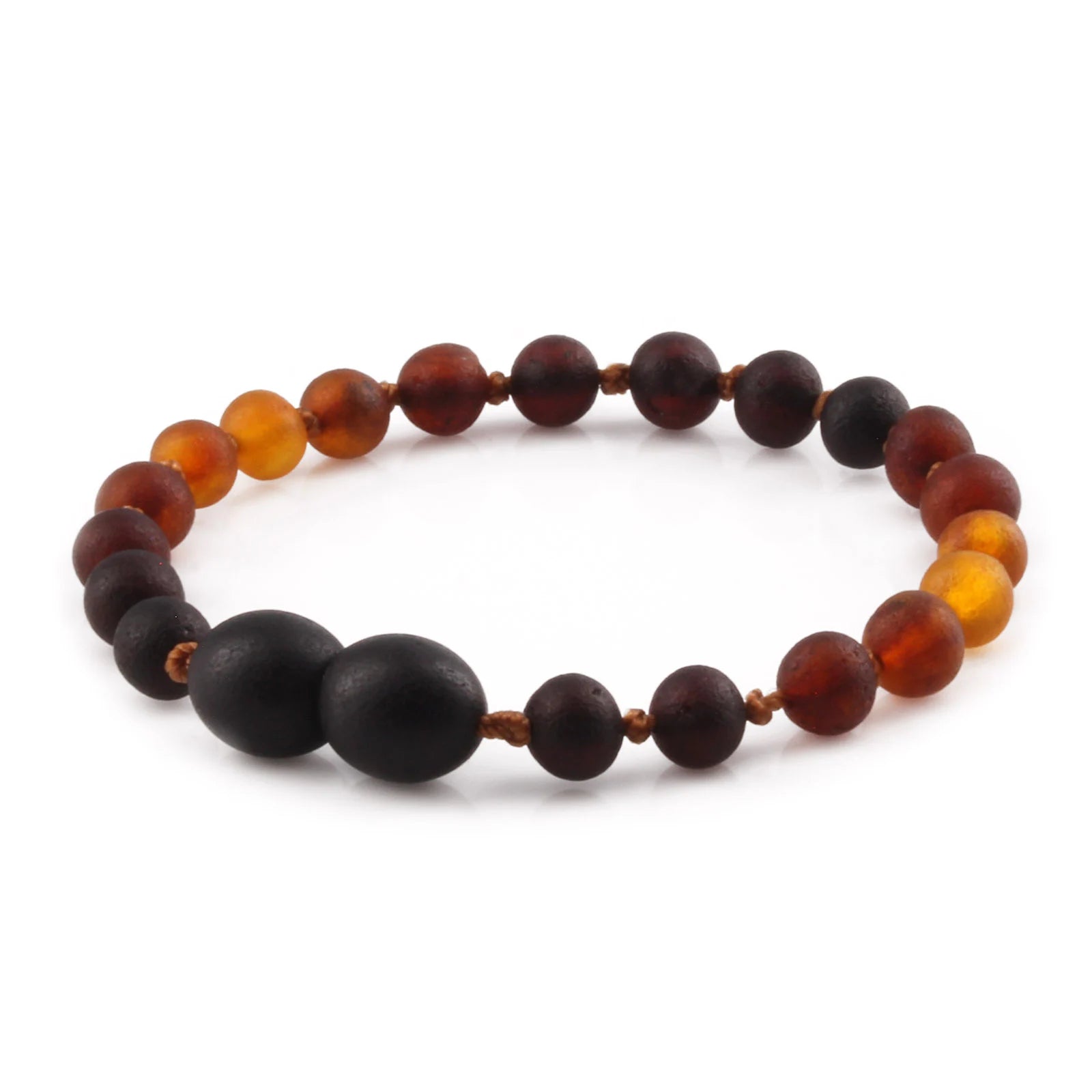 Baltic Amber Teething Bracelet. Baroque Rainbow 5mm - XB55RB2M