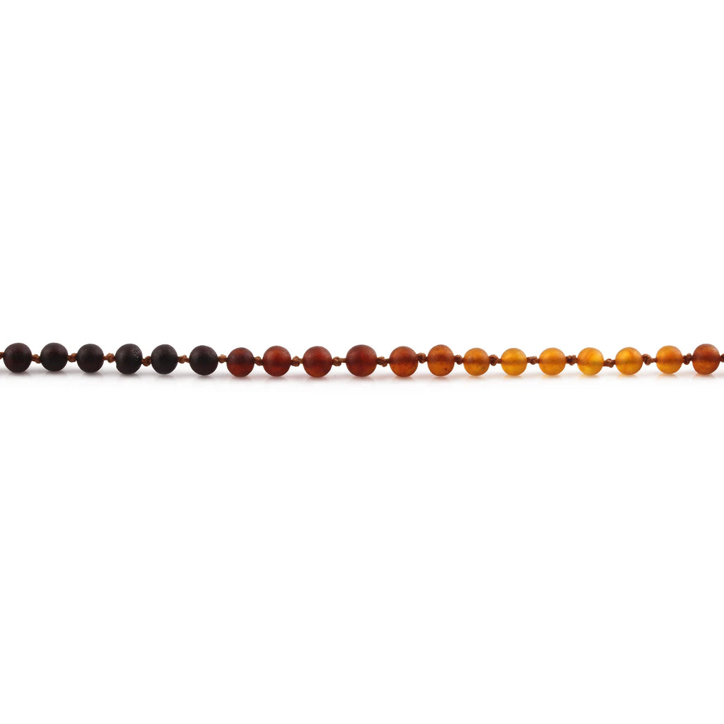 Baltic Amber Teething Necklace. Baroque Rainbow 5mm - XB55RB2M