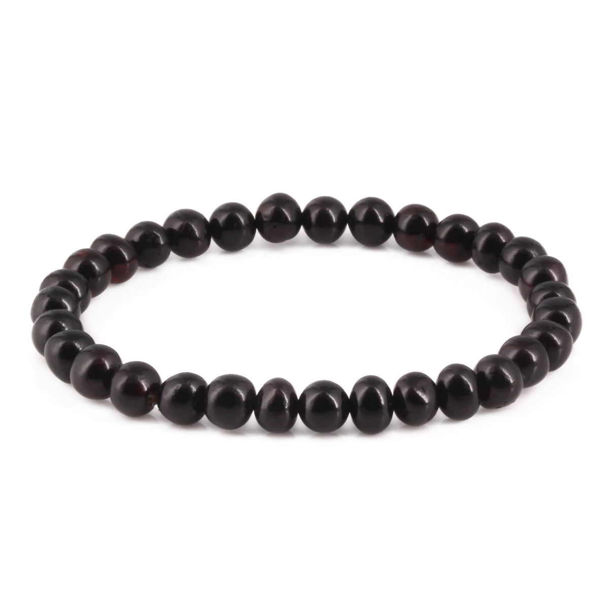 Black Baltic amber baroque adult bracelet, 18cm