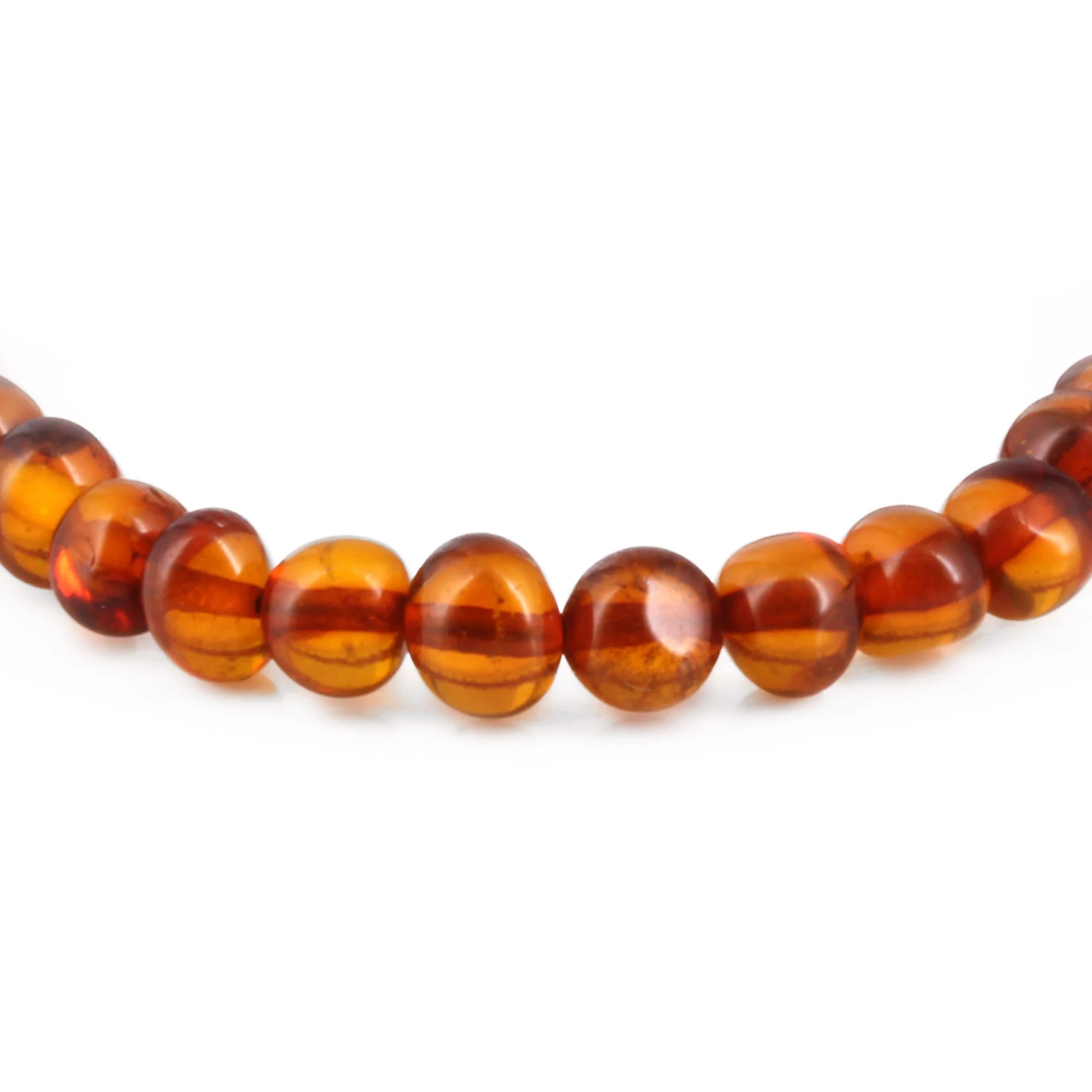 Adult Baltic Amber Bracelet. Baroque Cognac 6mm - XB65C