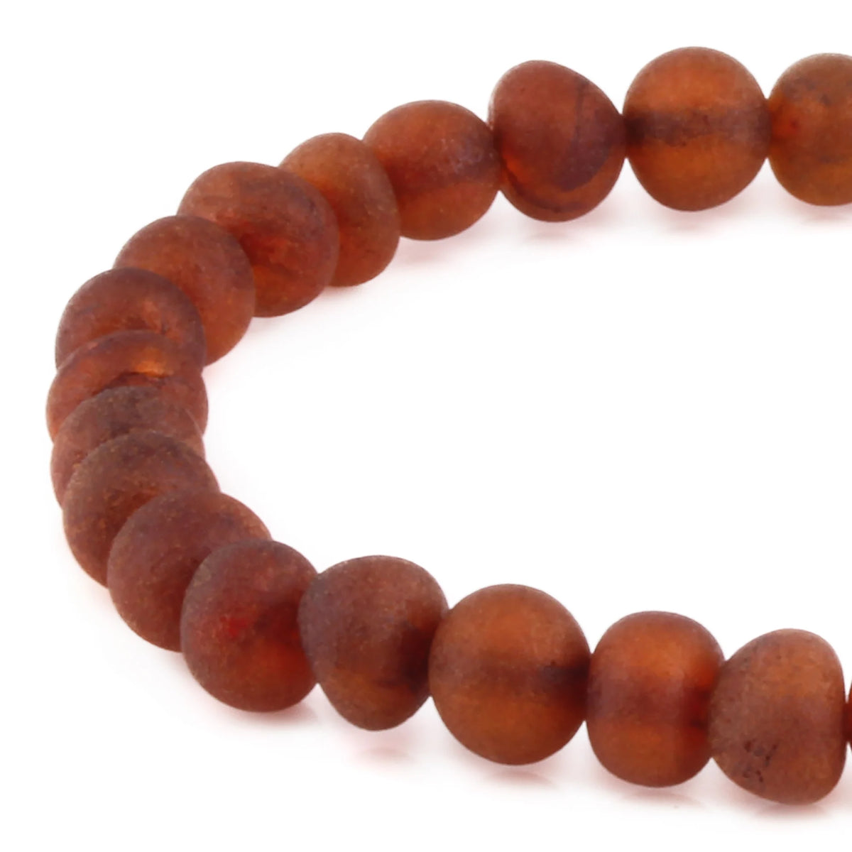 Adult Baltic Amber Bracelet. Baroque Cognac 6mm - XB65CM