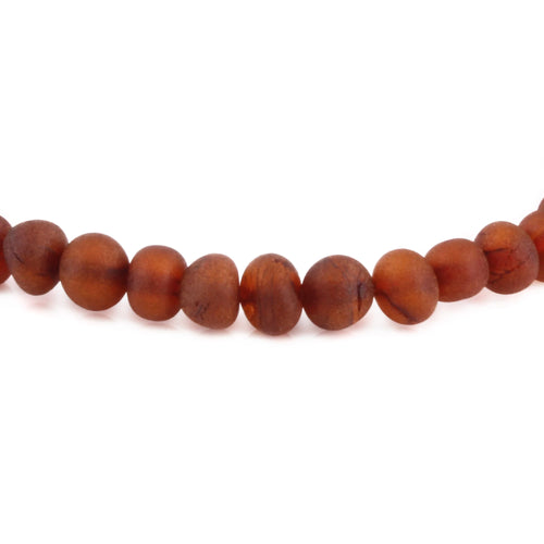 Adult Baltic Amber Bracelet. Baroque Cognac 6mm - XB65CM