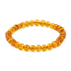 Adult Baltic Amber Bracelet. Baroque Light Cognac 6mm - XB65LC