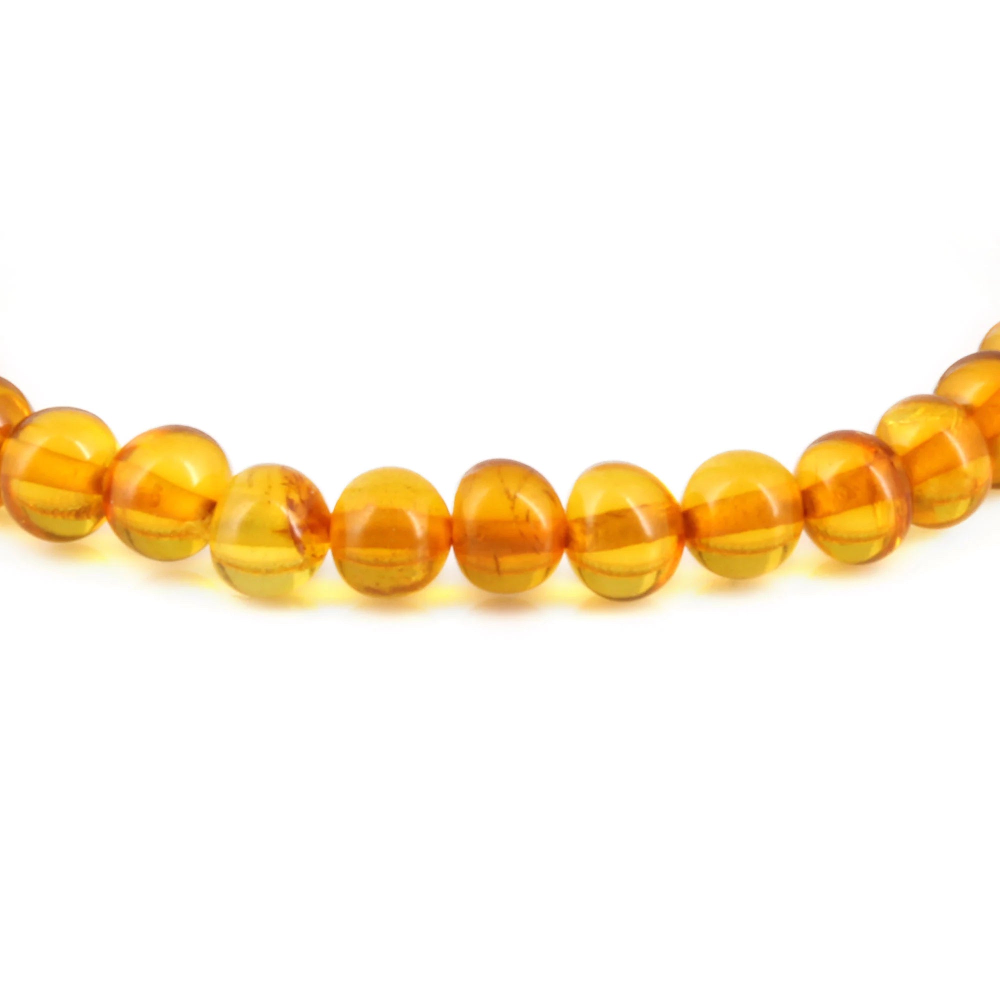 Adult Baltic Amber Bracelet. Baroque Light Cognac 6mm - XB65LC