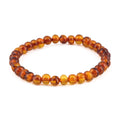 Adult Baltic Amber Bracelet. Baroque Cognac 6mm - XB65C