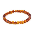 Adult Baltic Amber Bracelet. Baroque Cognac 6mm - XB65C