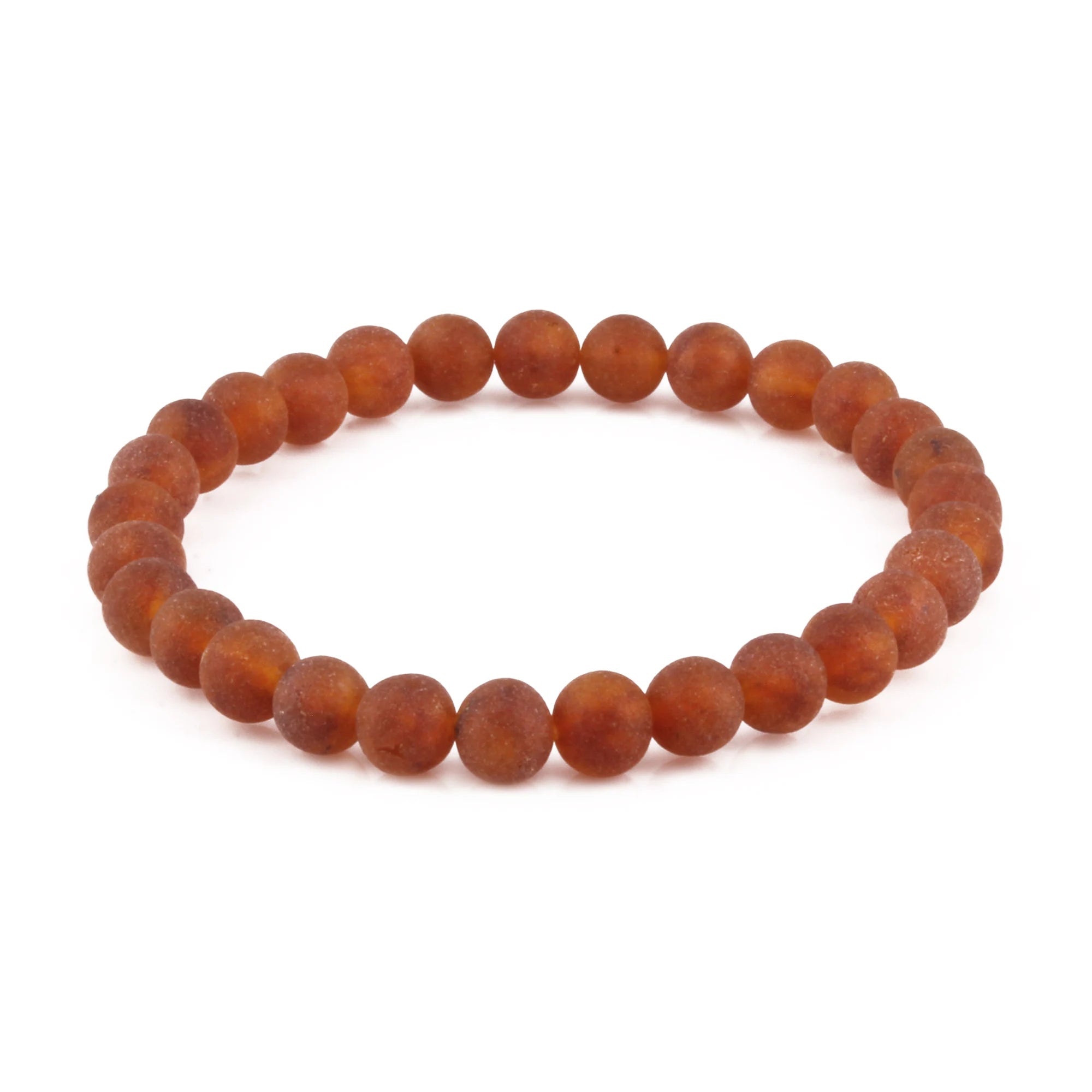 Adult Baltic Amber Bracelet. Baroque Cognac 6mm - XB65CM