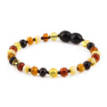 Multicolour Baltic amber baroque junior bracelet, 16cm
