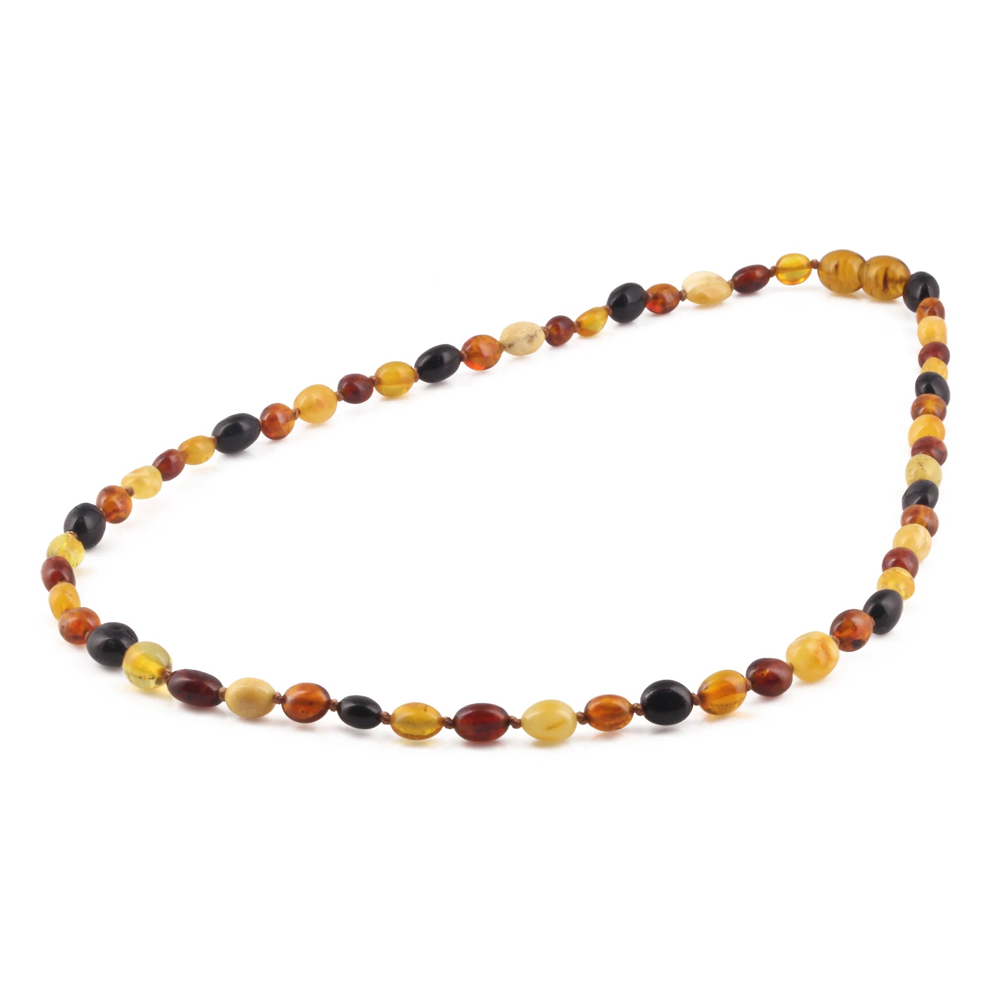 Adult Baltic Amber Necklace. Olive Multicolour 5mm - XO54M