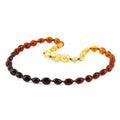 Rainbow Baltic amber olive children's necklace, 32cm