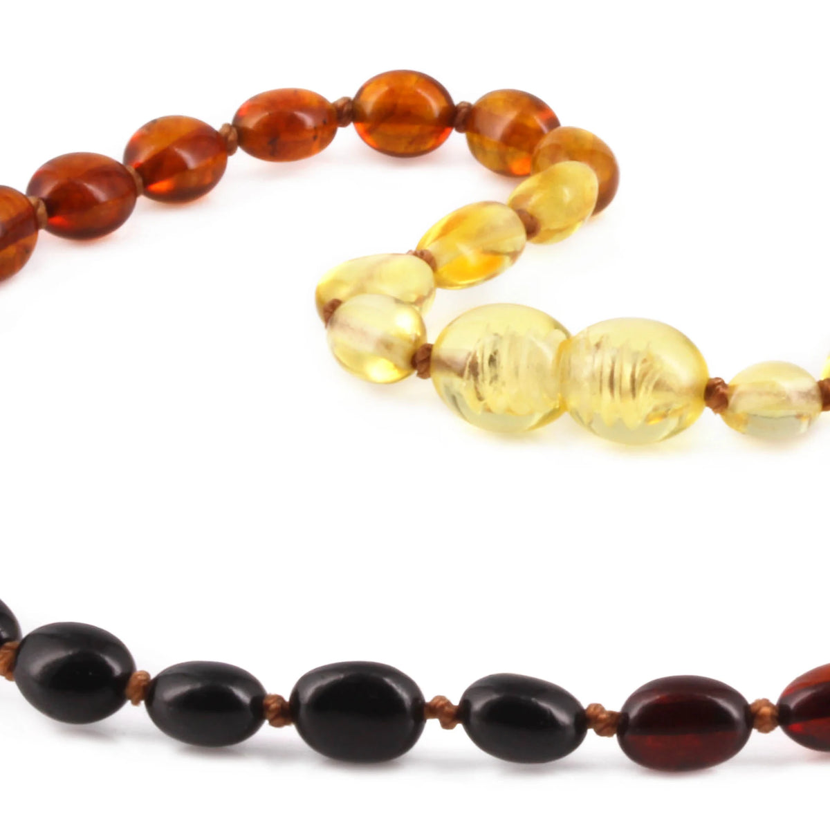 Baltic Amber Child Necklace. Olive Rainbow 5mm - XO54R1