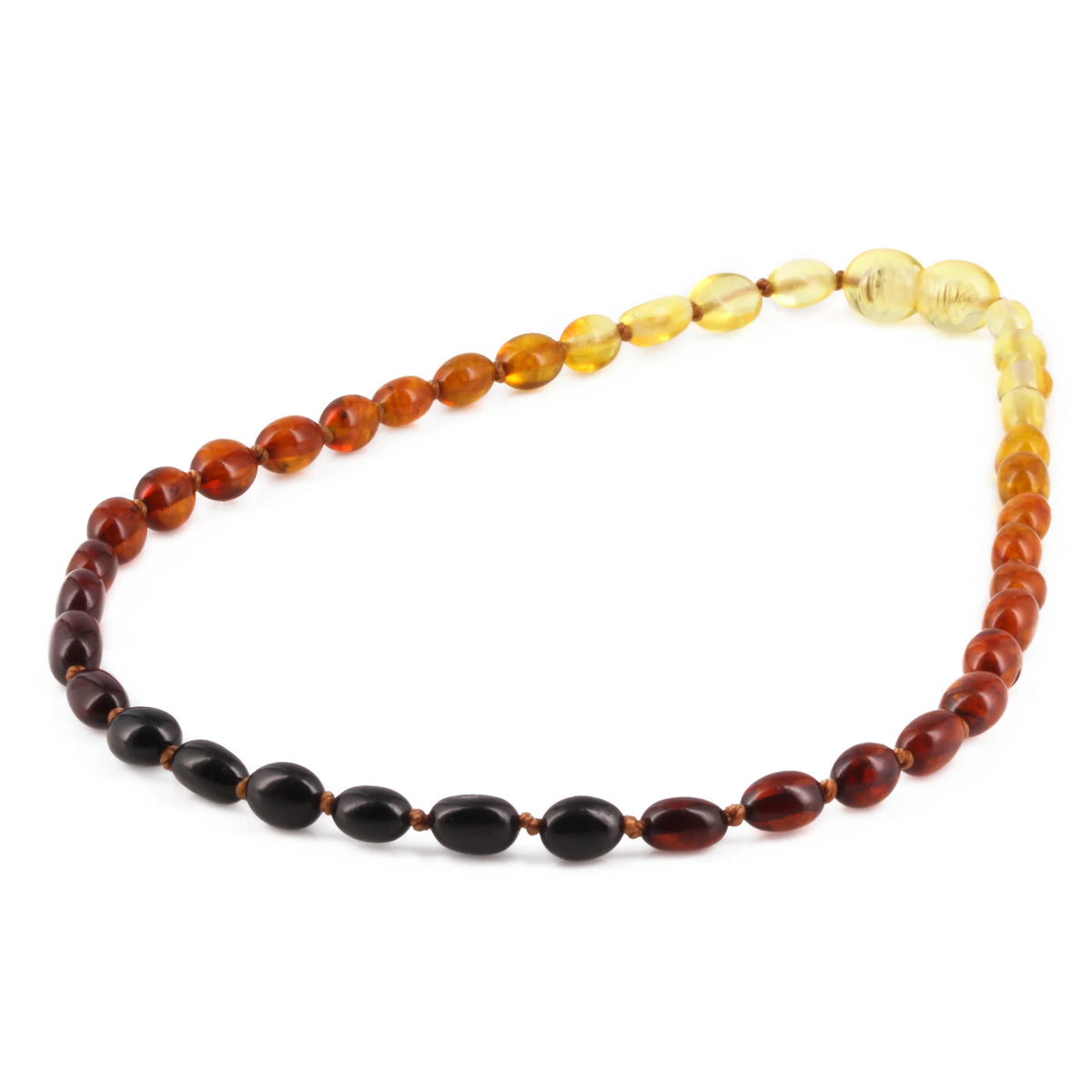 Baltic Amber Child Necklace. Olive Rainbow 5mm - XO54R1