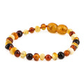 Multicolour Baltic amber baroque children's bracelet, 14cm