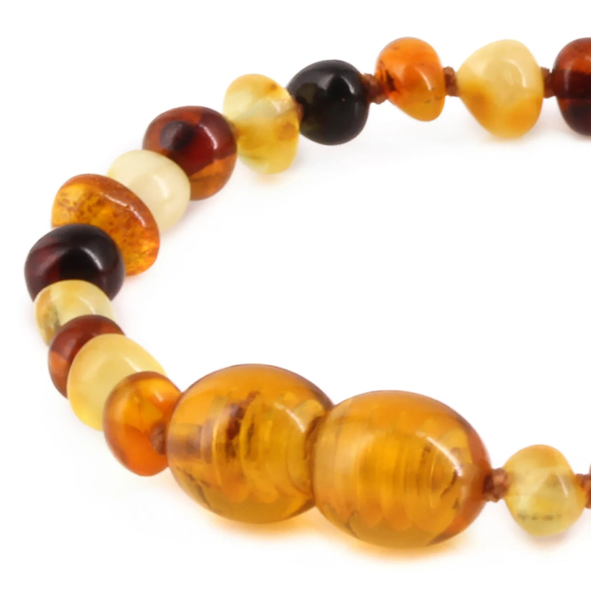 Baltic Amber Child Bracelet. Baroque Multicolour 4mm - XB43M