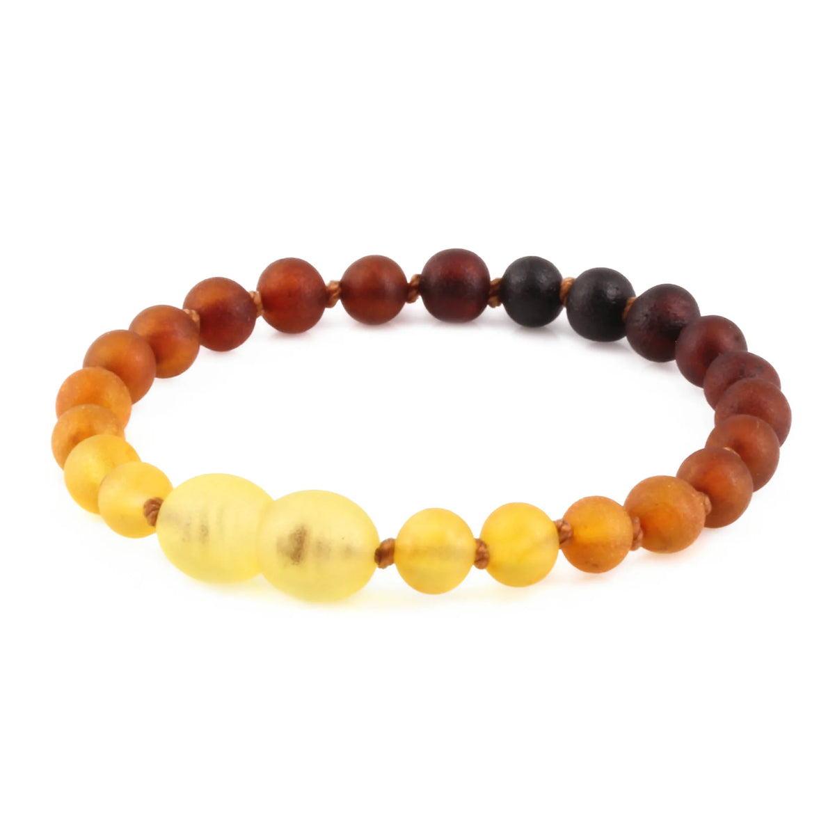 Baltic Amber Child Bracelet. Baroque Rainbow 5mm - XB54R1M