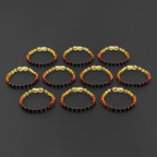 Baltic Amber Baby Teething Bracelet Baroque Rainbow Glossy Finish - Wholesale Lot of 10pcs - 14cm / 5.5in - XB54R1