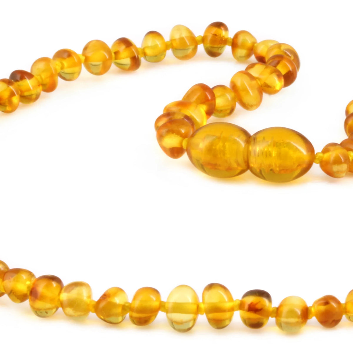 Baltic Amber Teething Necklace. Baroque Light Cognac 4mm - XB43LC