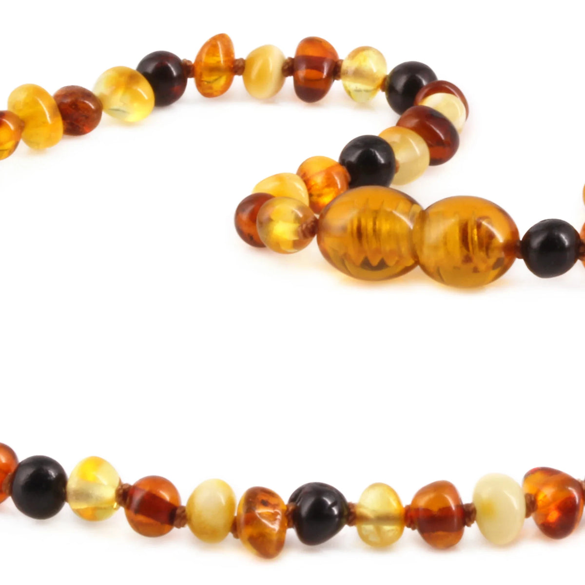 Baltic Amber Child Necklace. Baroque Multicolour 4mm - XB43M