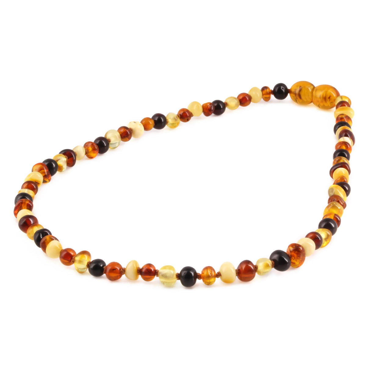 Baltic Amber Child Necklace. Baroque Multicolour 4mm - XB43M