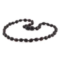 Black Baltic amber olive children's necklace, 32cm