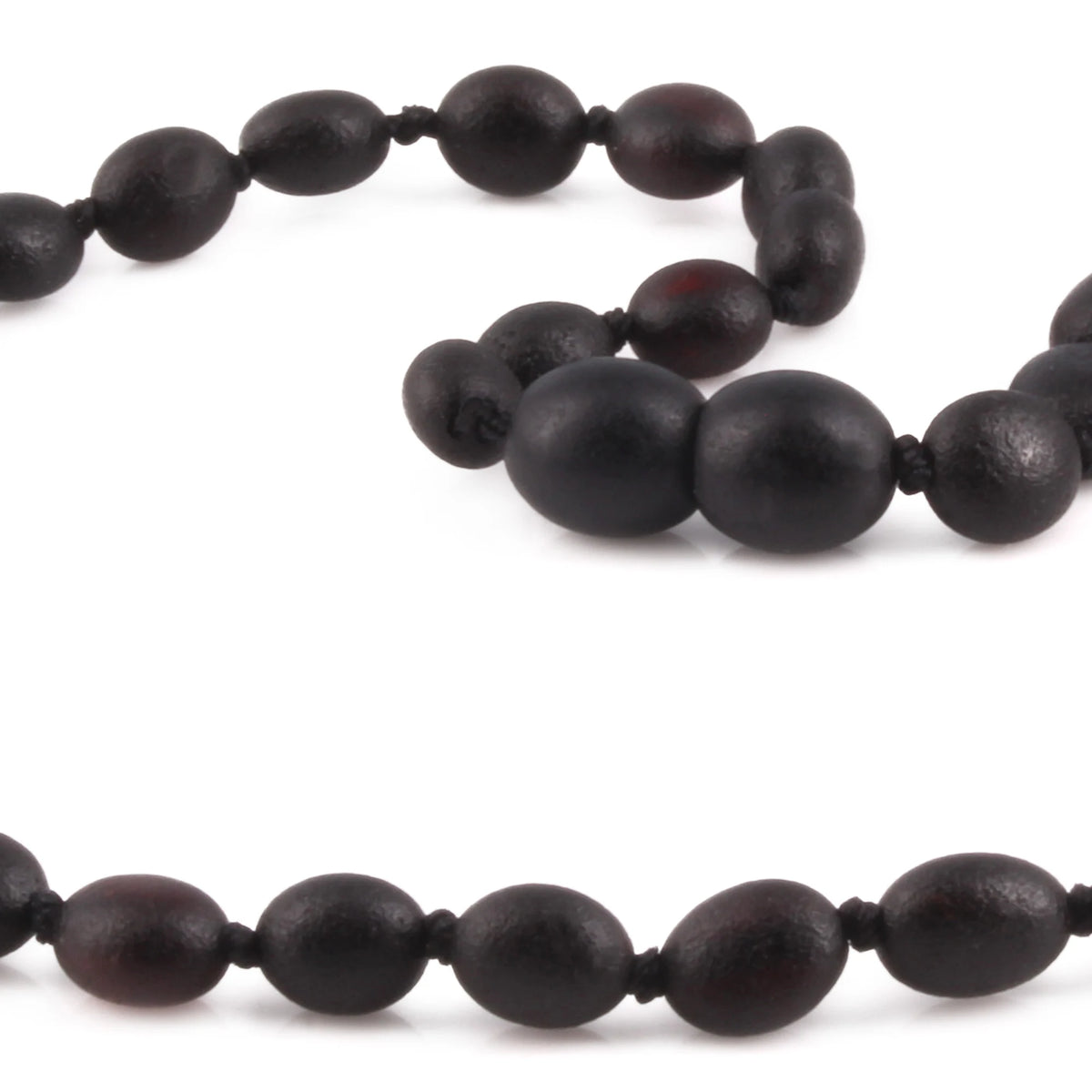 Baltic Amber Child Necklace. Olive Black 5mm - XO54BM