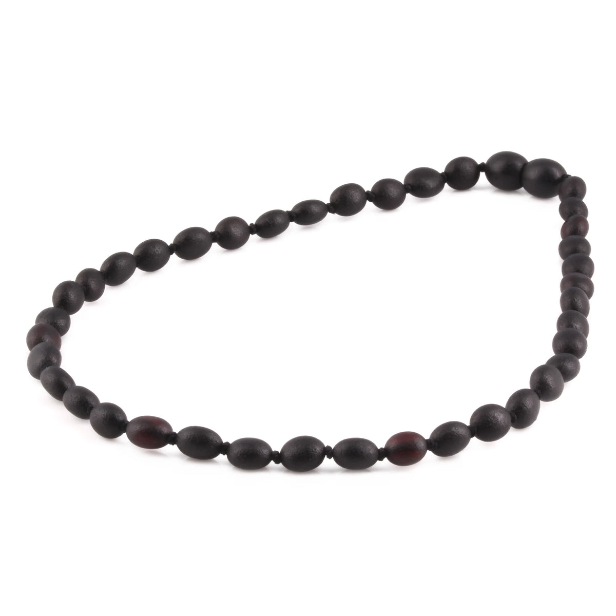 Baltic Amber Child Necklace. Olive Black 5mm - XO54BM