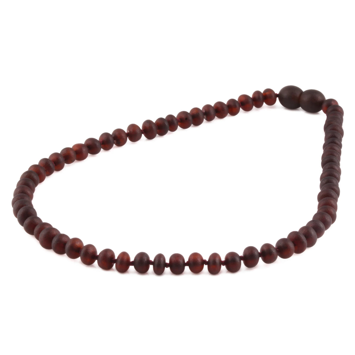 Baltic Amber Child Necklace. Roundel Dark Cognac 5mm - XR53DCM