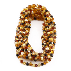Baltic Amber Baby Teething Necklace Baroque Multicolor Glossy Finish - Wholesale Lot of 10pcs - 32cm / 12.6in - XB54M