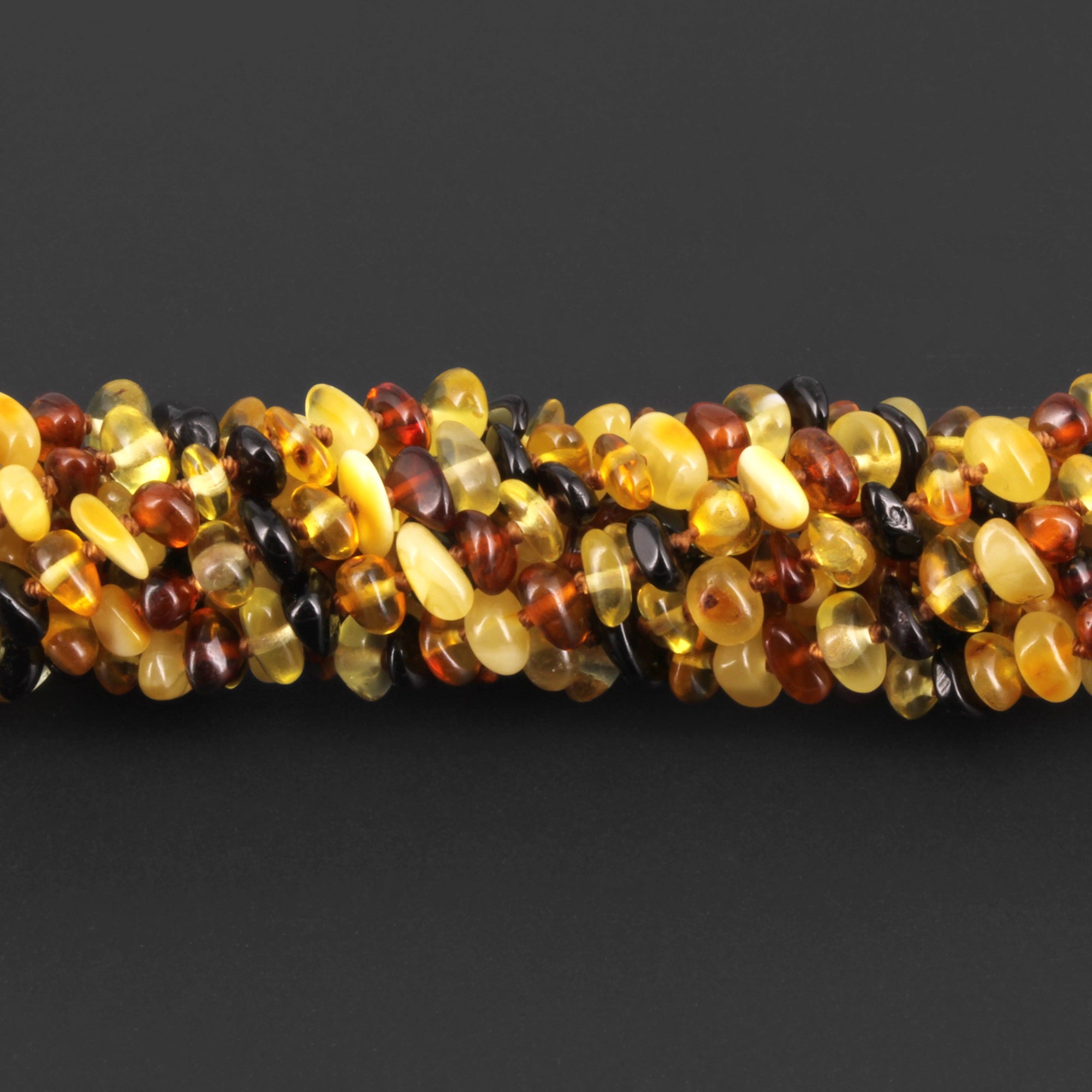 Baltic Amber Baby Teething Necklace Chips Multicolor Glossy Finish - Wholesale Lot of 10pcs - 32cm / 12.6in - CH1