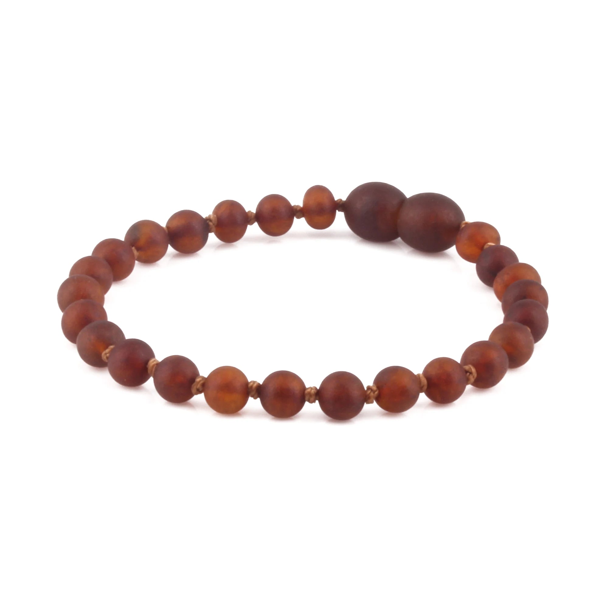 Natural Baltic Amber Junior Bracelet. Baroque Cognac 5mm - XB54CM