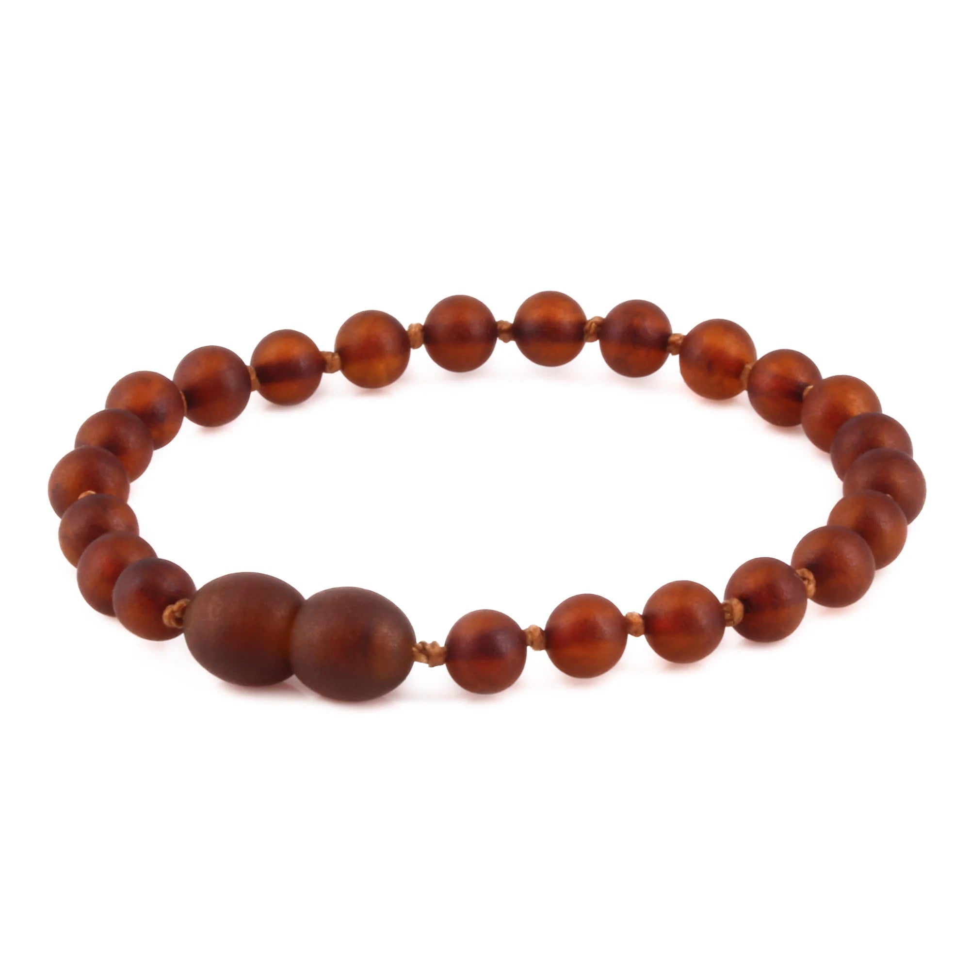 Natural Baltic Amber Junior Bracelet. Baroque Cognac 5mm - XB54CM