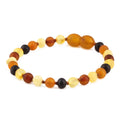 Multicolour Baltic amber baroque junior bracelet, 16cm