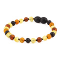 Multicolour Baltic amber baroque junior bracelet, 16cm