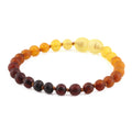 Rainbow Baltic amber baroque junior bracelet, 16cm