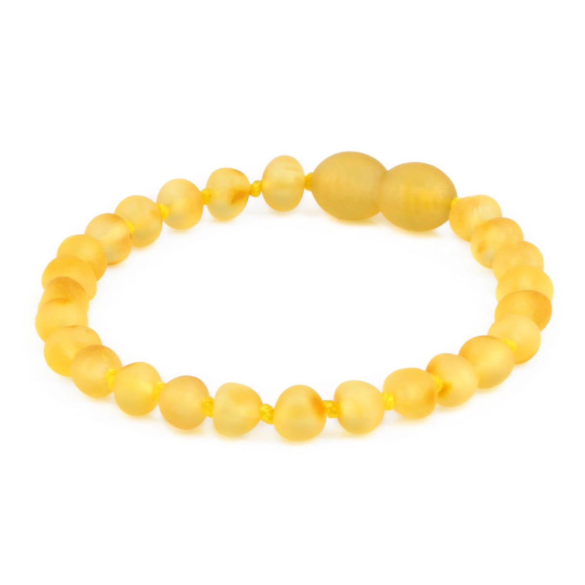 Natural Baltic Amber Junior Bracelet. Baroque Yellow 5mm - XB54YM